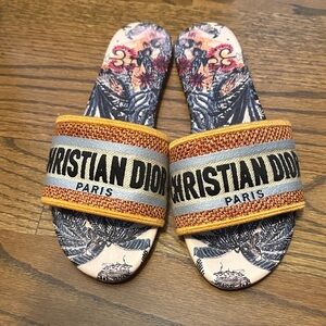 Dior Yellow and Blue Patterned sandals